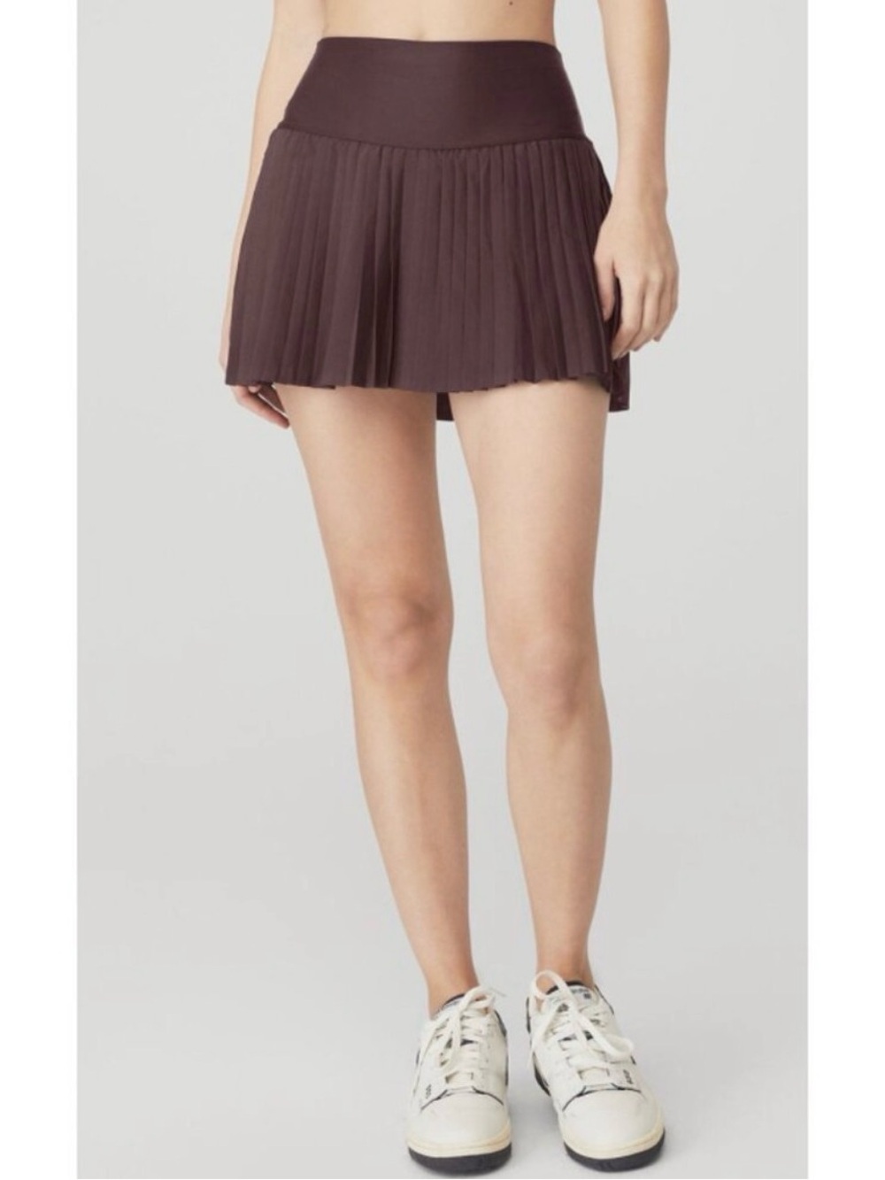 ALO Grand Slam Pleated Tennis Skirt Skort Large Raisin Purple Pickleball Golf